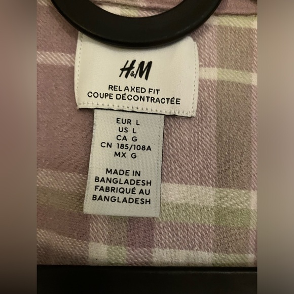H&M Men’s Plaid Shirt - Size L - Picture 3 of 3
